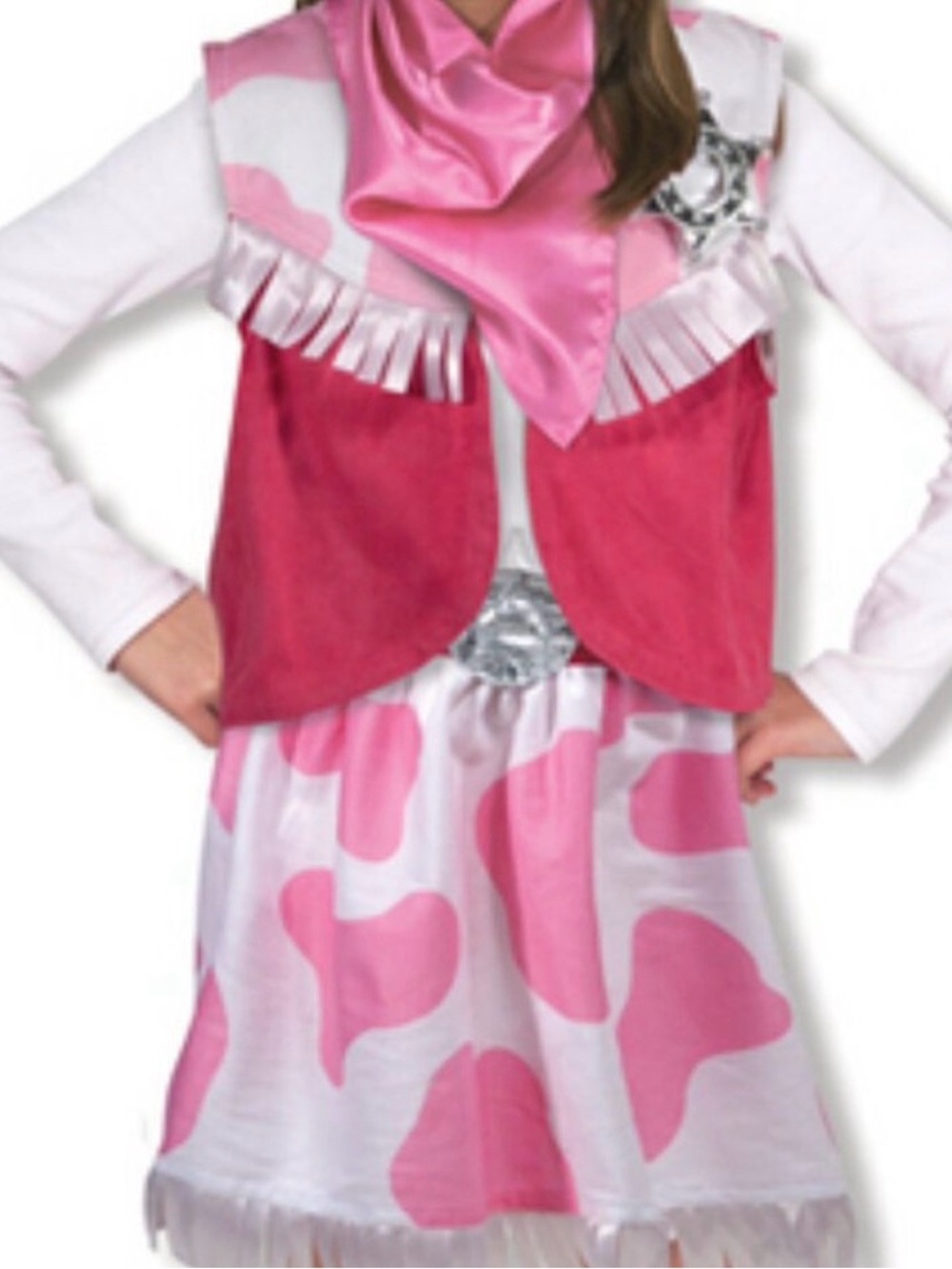 Pink Cowgirl Costume Set for Kids - Pink & White